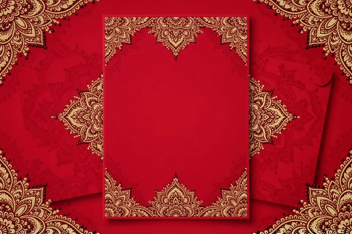 henna night bachelorette party invitation cards red and gold traditional Turkish style